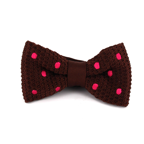 Papillon a pois marrone con pois magenta