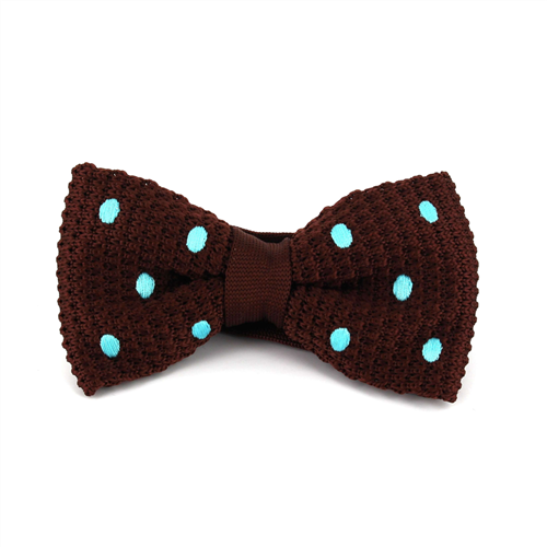 Papillon a pois marrone con pois turchese