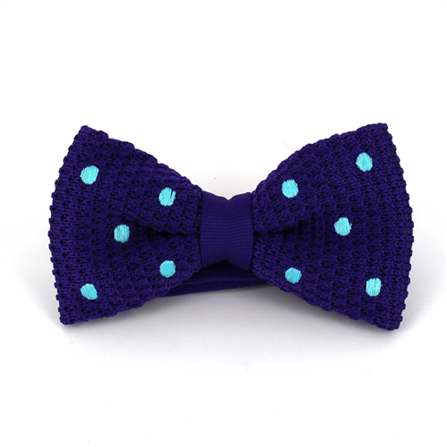 Papillon a pois viola con pois turchese