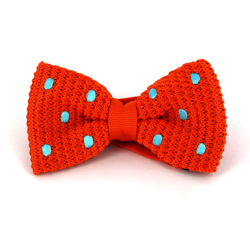 Papillon a pois arancione con punti turchese