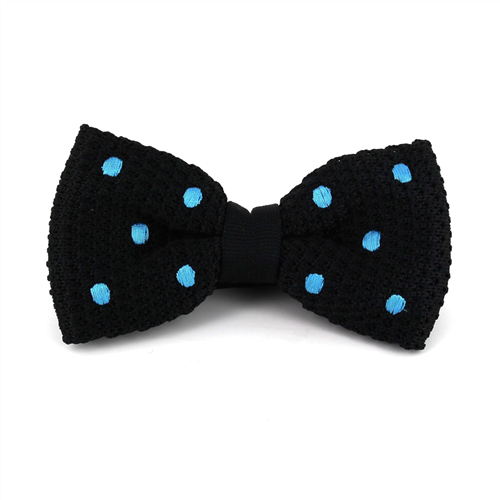 Papillon a pois nero con pois celeste