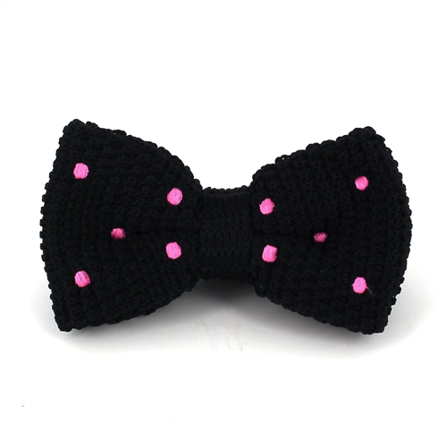 Papillon a pois neri con pois rosa