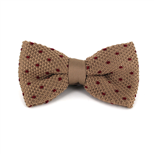 Papillon a pois ocra con borchie granata
