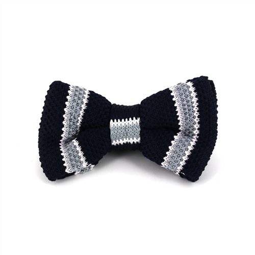 Papillon a righe a pois blu scuro