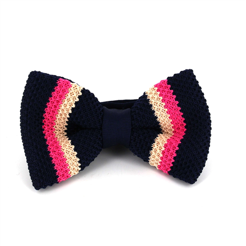 Papillon a righe a pois blu scuro