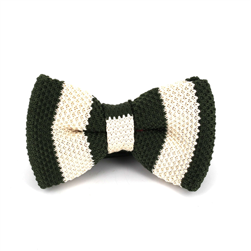 Papillon a righe a pois verde e beige