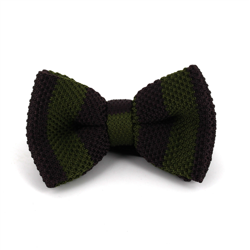Papillon a Righe a Punto Verde e Marrone