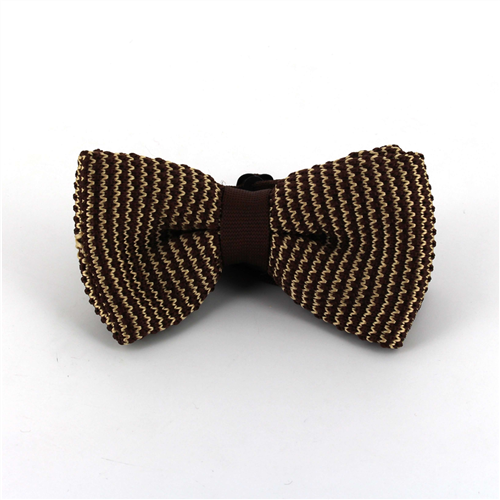 Papillon a pois a righe marrone e beige