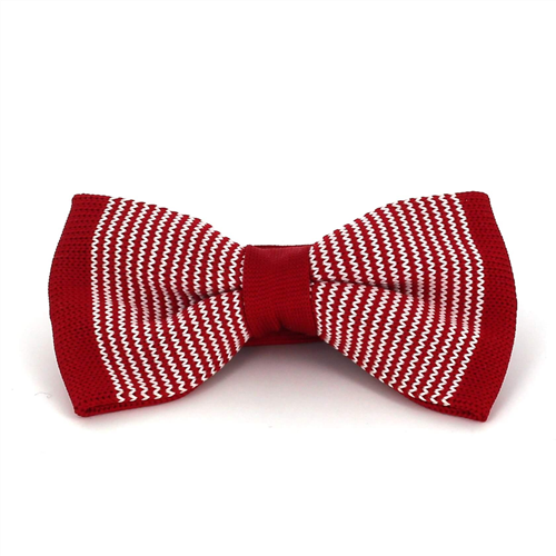 Papillon a pois a righe rosso e bianco