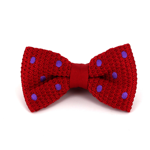 Papillon a pois rossi con pois viola