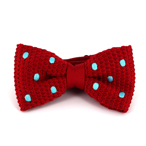 Papillon a pois rossi con pois turchese