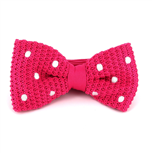Papillon a pois rosa con pois bianchi