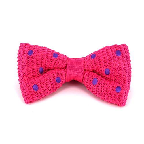 Papillon a pois rosa con pois viola