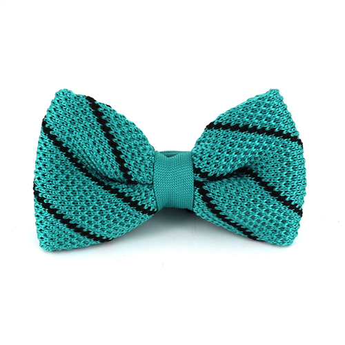 Papillon a pois turchese a righe nere