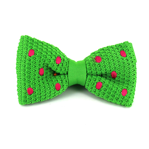 Papillon a pois verde con punti magenta