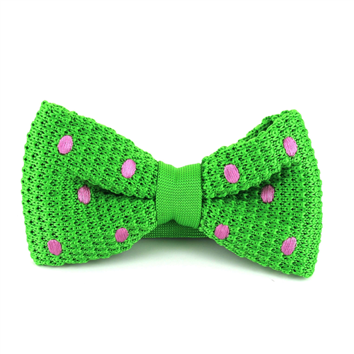 Papillon a pois verdi con pois rosa