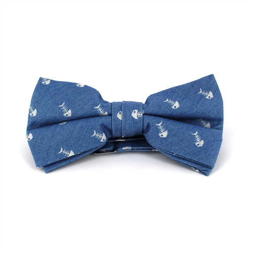 Papillon a Righe Pesce Denim Chiaro