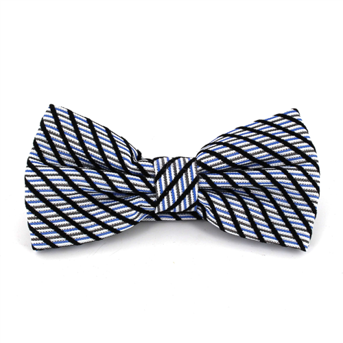 Papillon a Righe Luminoso Blu e Grigio