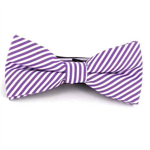 Papillon a righe sottili viola e bianco