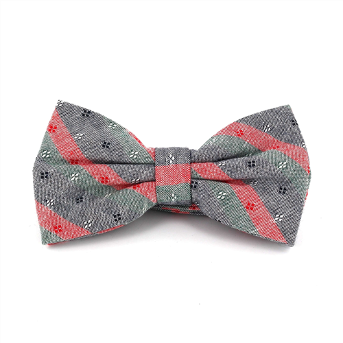 Papillon a Righe Grigio, Rosso e Verde