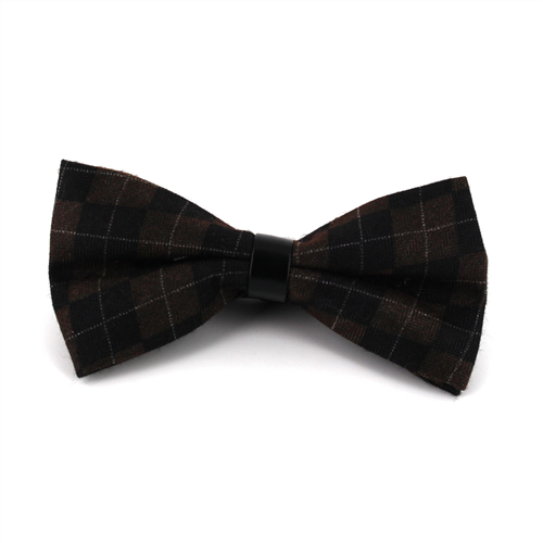 Papillon a rombi in pelle marrone e nera