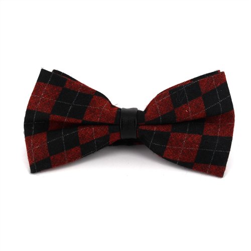 Papillon a rombi e pelle rosso e nero