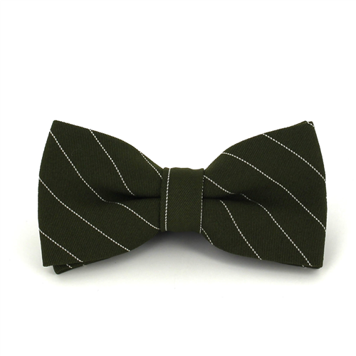 Papillon Verde Oliva a Righe Bianche