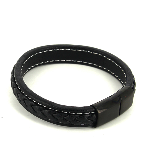Bracciale in Corda di Pelle Nera II