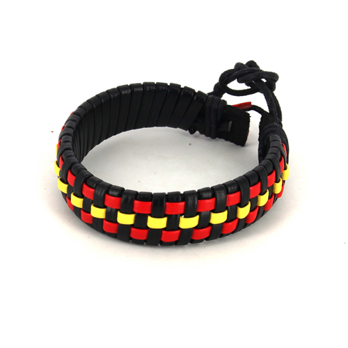 Bracciale in pelle con bandiera spagnola