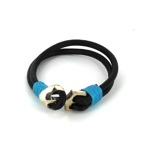 Bracciale in pelle con ancora