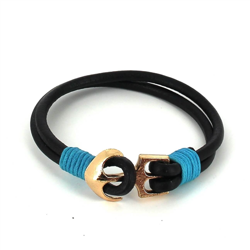 Bracciale in pelle con ancora