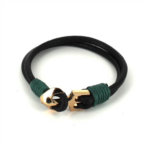 Bracciale in pelle con ancora