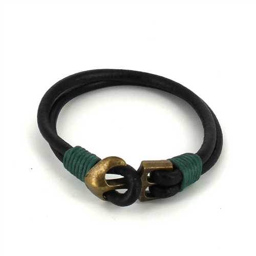 Bracciale in pelle con ancora