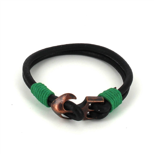 Bracciale in pelle con ancora