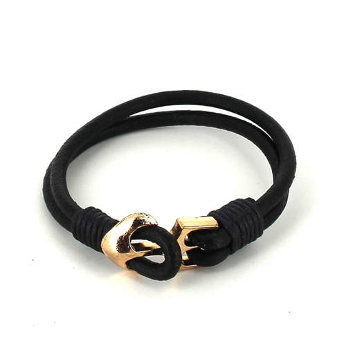 Bracciale in pelle con ancora