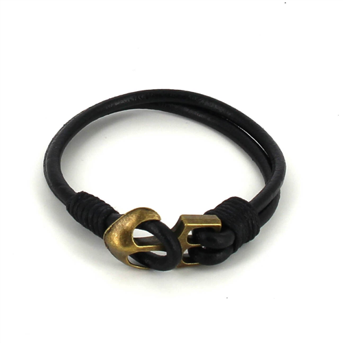Bracciale in pelle con ancora