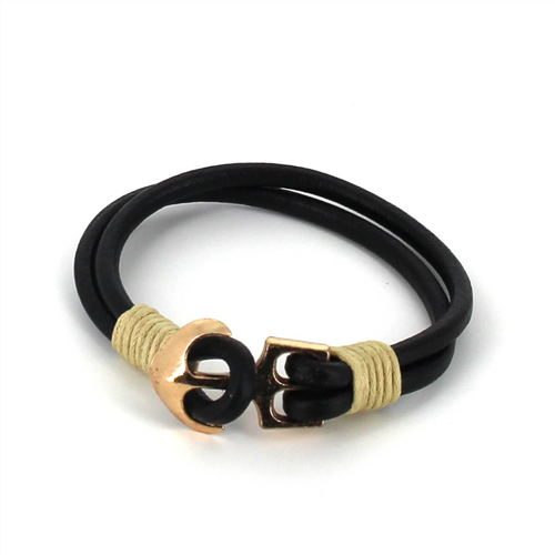 Bracciale in pelle con ancora