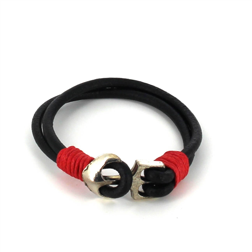 Bracciale in pelle con ancora
