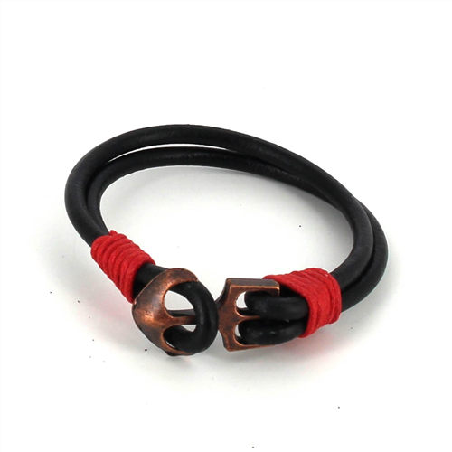 Bracciale in pelle con ancora
