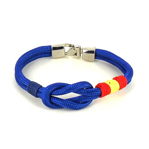 Bracciale Nodo Blu con Bandiera Spagnola