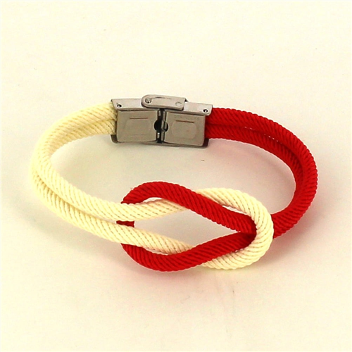 Bracciale Nodo Bianco e Rosso