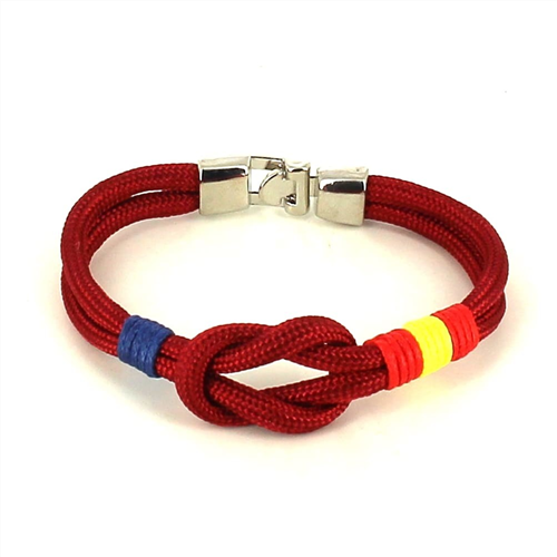 Bracciale Nodo Bordeaux con Bandiera Spagnola