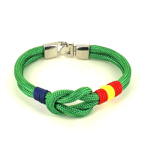 Bracciale Nodo Verde con Bandiera Spagnola