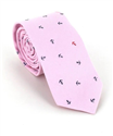 Cravatta Stretta con Ancore Rosa