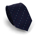 Cravatta slim a pois blu scuro