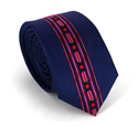 Cravatta Stretta a Righe Verticali Blu