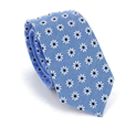 Cravatta Stretta Stampata Floreale Blu