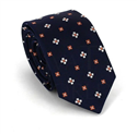 Cravatta Stretta Stampata Floreale Blu Navy