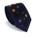 Cravatta Slim Stampata Fiori Blu
