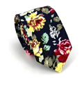Cravatta Slim Fiori Blu Navy